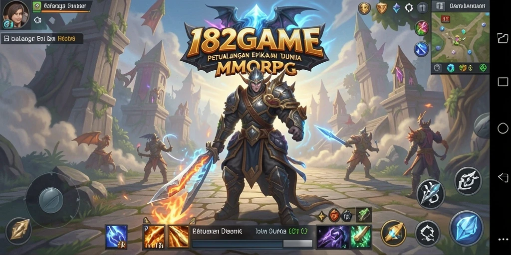 Tangkapan layar utama 182GAME yang menunjukkan dinamika gameplay MMORPG.