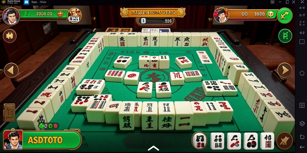 Tampilan gameplay mendebarkan dari ASDTOTO dalam Mahjong.