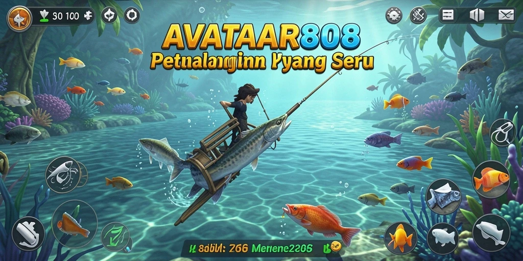 Tampilan gameplay AVATAR808 dengan aksi memancing yang seru dan menantang.