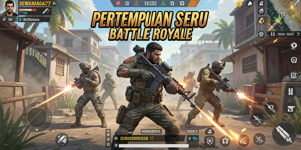 Tangkapan layar menampilkan aksi pertempuran intens di DEWANAGA77.