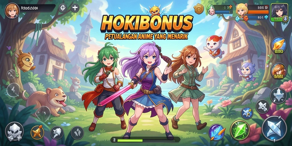 Screenshot gameplay HOKIBONUS yang menampilkan karakter Anime yang sedang beraksi.