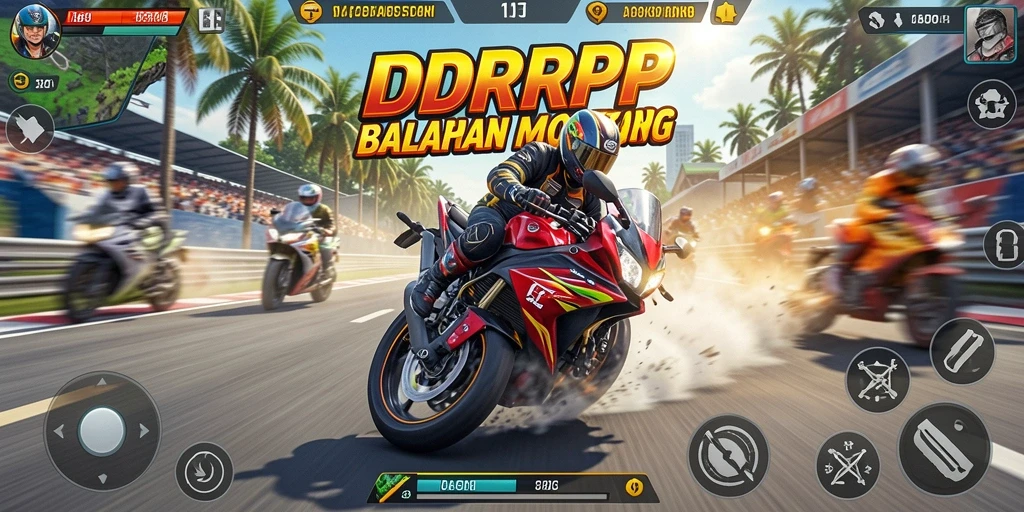 Gameplay menegangkan dan seru dalam balapan motor.
