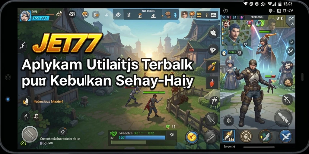 Tampilan utama JET77 dengan semua fitur utilitas yang tersedia.