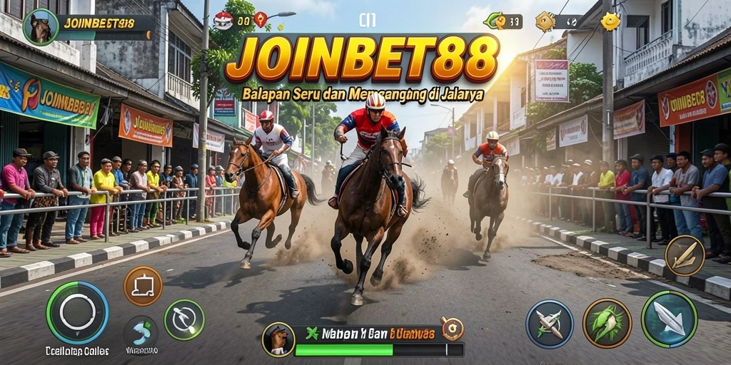 Screenshot utama JOINBET88 menampilkan aksi balapan yang mendebarkan.