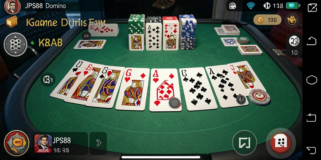 Screenshot gameplay JPS88 yang menunjukkan aksi seru dalam permainan Domino.