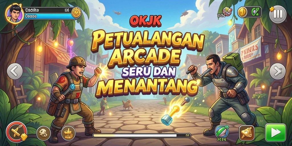 Screenshot game OKJK menampilkan serunya gameplay Arcade.
