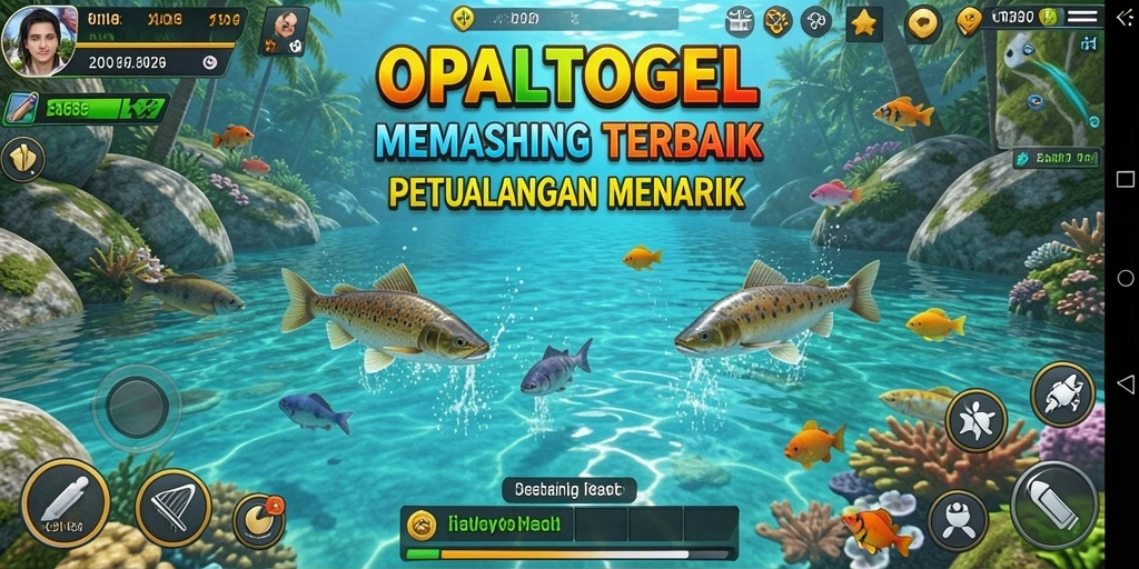 Tampilan gameplay menarik dari OPALTOGEL saat memancing ikan.