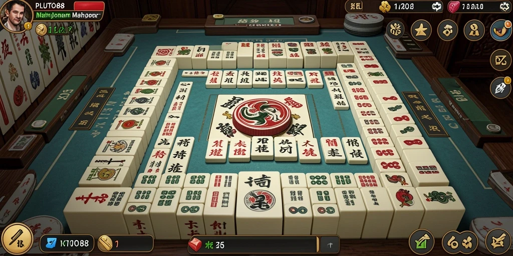 Tampilan screenshot gameplay Mahjong di PLUTO88 yang menarik.