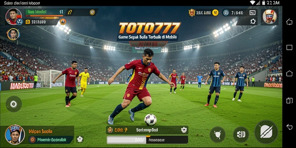 Tangkapan layar gameplay TOTO777 yang menampilkan aksi sepak bola seru.