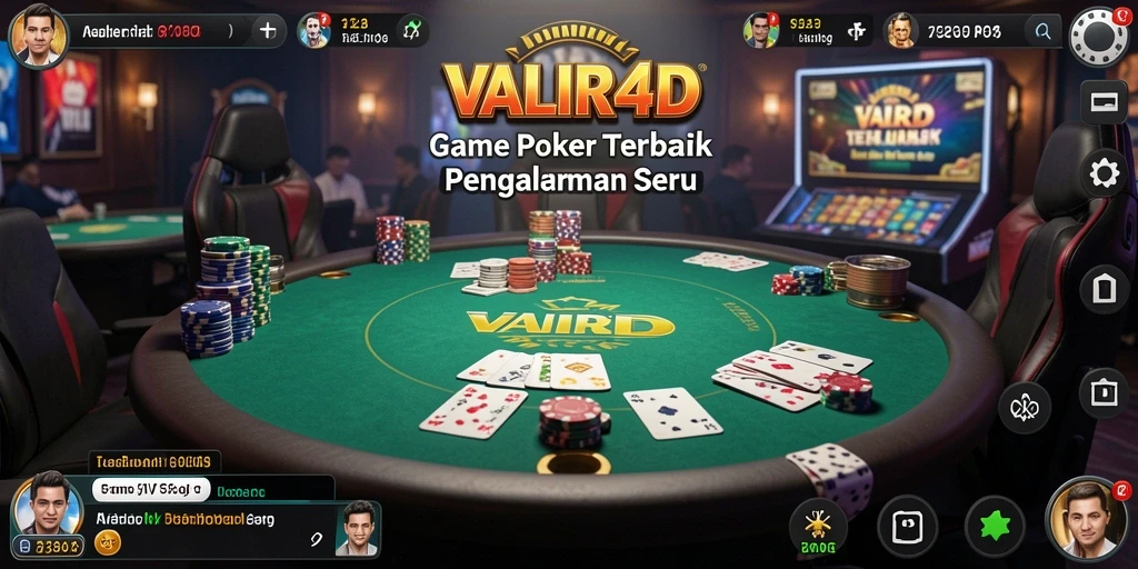 Screenshot utama VALIR4D menampilkan aksi seru permainan Poker.